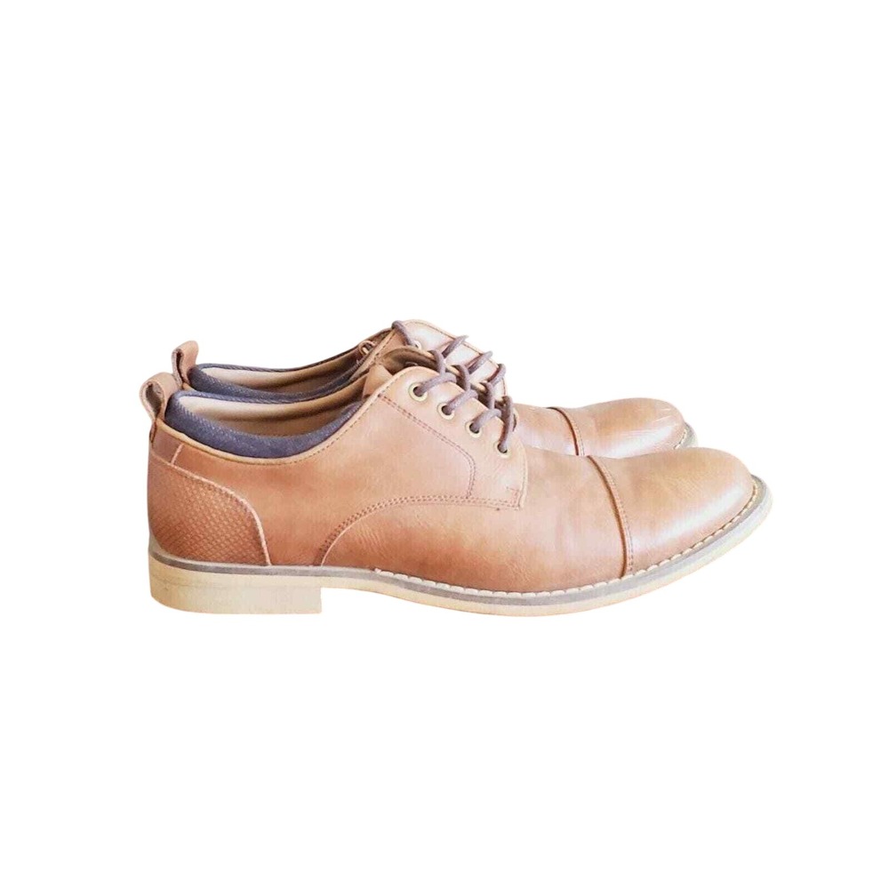 Parker & Sky Edwin Mens Tan Cap Toe Oxford Dress Shoes 8.5M Business Casual